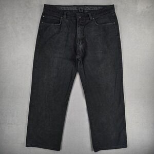 Ermenegildo Zegna Corduroy Jeans Mens 38 Black Denim Straight Leg Made in Italy